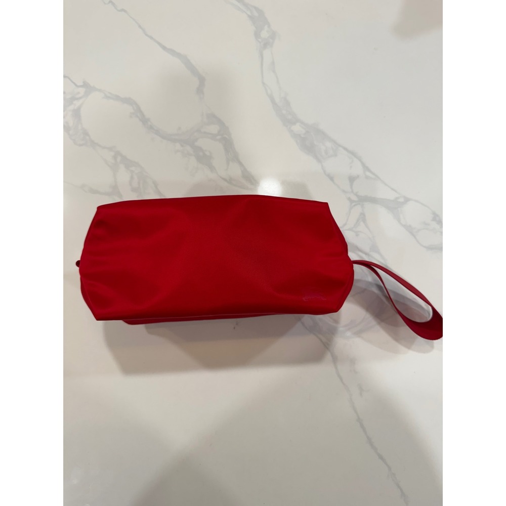 Burberry Toiletry/Cosmetic Bag Nylon Knight Logo Red Women's Pouch NWOT